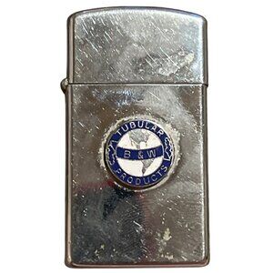 Vintage Zippo Tubular B&W Products Chrome Lighter 1955-1979 Era Collectible USA